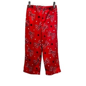 Minnie Mouse Girl’s Red Bow Print Pajama Pants Size 6